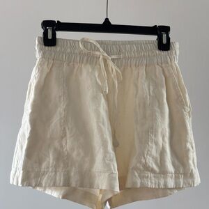 Apiece Apart Cream High Waist Shorts with Relaxed Silhouette